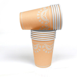 Apricot Lovely Lace  -  paper cups